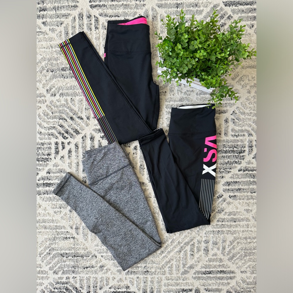 VSX Victorias Secret Black and Gray Leggings Activewear Yoga Workout size small